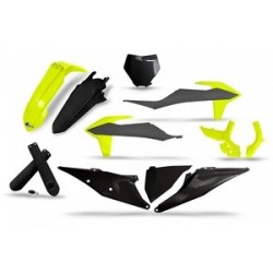 Kit plastiques UFO noir/gris/jaune fluo - KTM