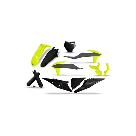 Kit plastiques UFO noir/gris/jaune fluo - KTM