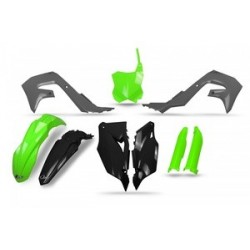 Kit plastiques UFO noir/gris/vert fluo - Kawasaki