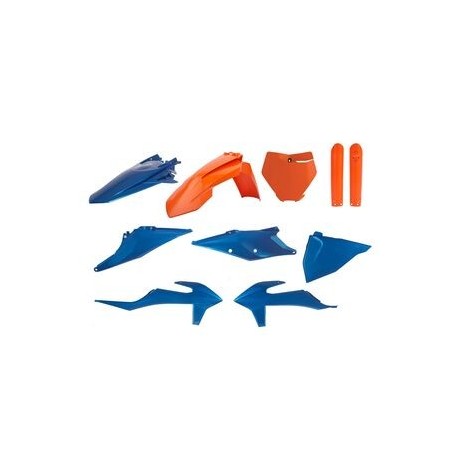 Kit plastique POLISPORT Metal Flow bleu/orange - KTM