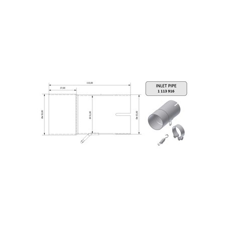 Tube de raccordement MIVV 55 51 mm