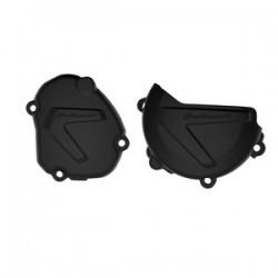 Protections de carters d'embrayage et d'allumage POLISPORT noir - Yamaha YZ125