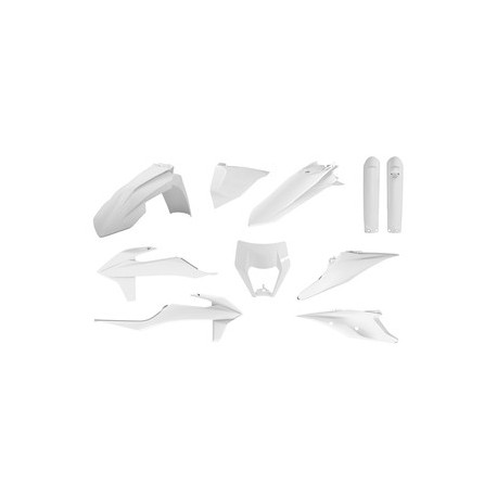 Kit plastique POLISPORT blanc - KTM EXC/EXC-F