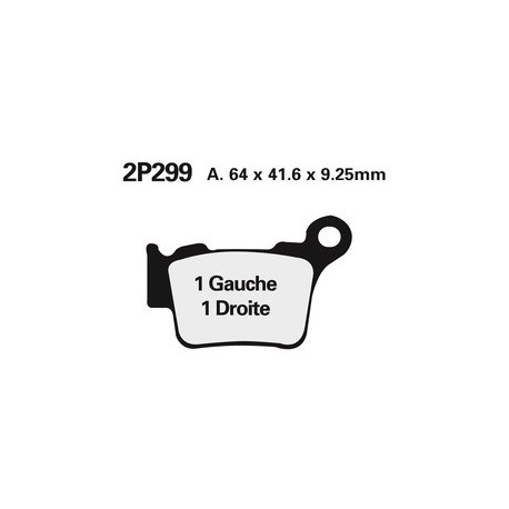 Plaquettes de frein NISSIN 2P-299ST métal fritté