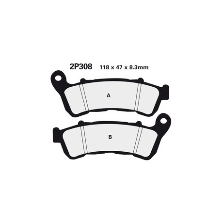 Plaquettes de frein NISSIN 2P-308ST métal fritté