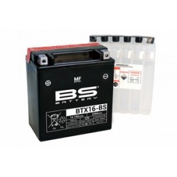 Batterie BS BATTERY sans entretien avec pack acide - BTX16