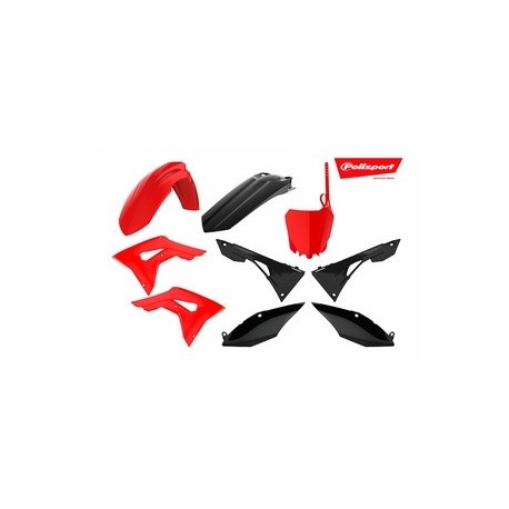 Kit plastiques polisport rouge/noir honda crf250/450r