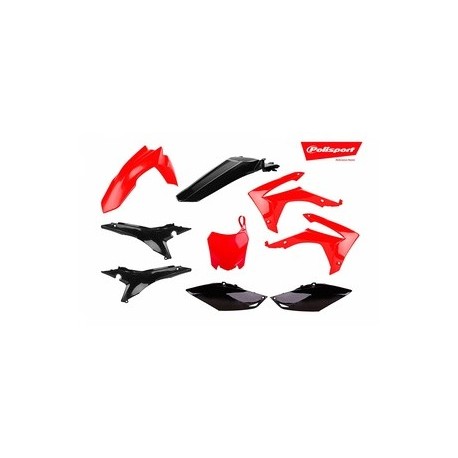 Kit plastiques polisport rouge/noir honda crf250/450r