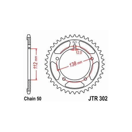 Couronne JT SPROCKETS acier standard 302 - 530