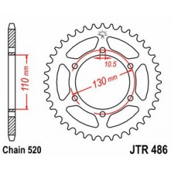 Couronne JT SPROCKETS acier standard 486 - 520