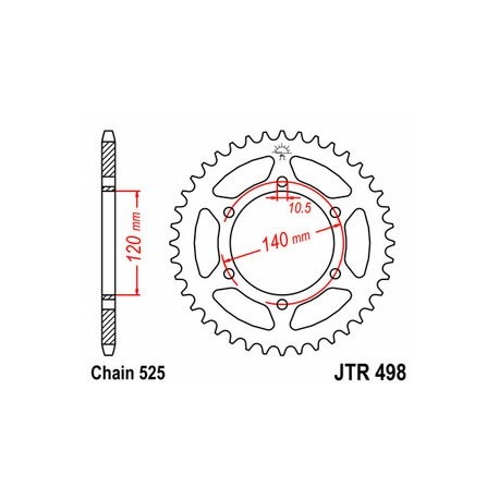 Couronne JT SPROCKETS acier standard 498 - 525