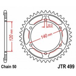 Couronne JT SPROCKETS acier standard 499 - 530