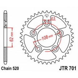 Couronne JT SPROCKETS acier standard 701 - 520