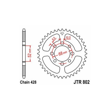 Couronne JT SPROCKETS acier standard 802 - 428