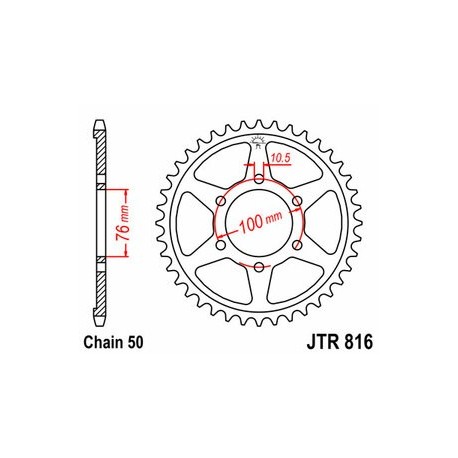 Couronne JT SPROCKETS acier standard 816 - 530