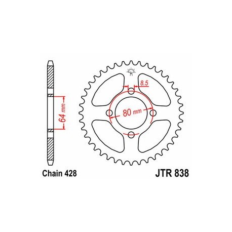 Couronne JT SPROCKETS acier standard 838 - 428