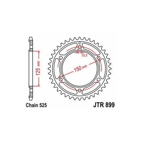 Couronne JT SPROCKETS acier standard 899 - 525