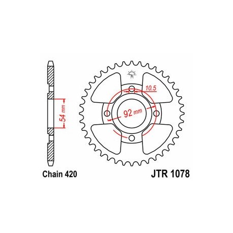 Couronne JT SPROCKETS acier standard 1078 - 420