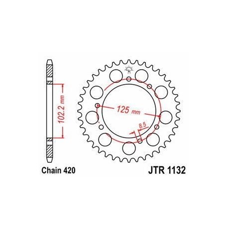 Couronne JT SPROCKETS acier standard 1132 - 420