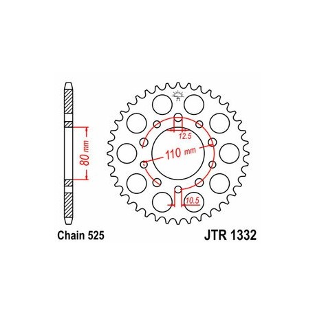 Couronne JT SPROCKETS acier standard 1332 - 525