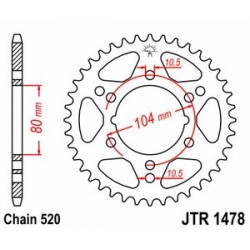 Couronne JT SPROCKETS acier standard 1478 - 520