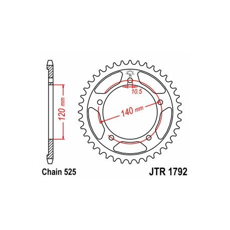 Couronne JT SPROCKETS acier standard 1792 - 525