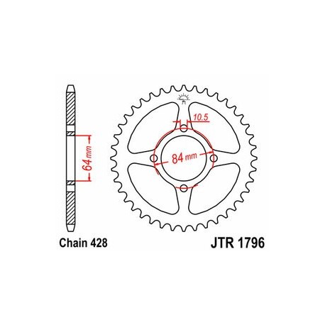 Couronne JT SPROCKETS acier standard 1796 - 428