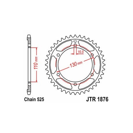 Couronne JT SPROCKETS acier standard 1876 - 525