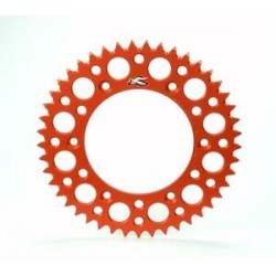 Couronne RENTHAL Ultralight™ 48 dents alu anti-boue pas 520 type 224U orange