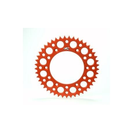 Couronne RENTHAL Ultralight™ 48 dents alu anti-boue pas 520 type 224U orange