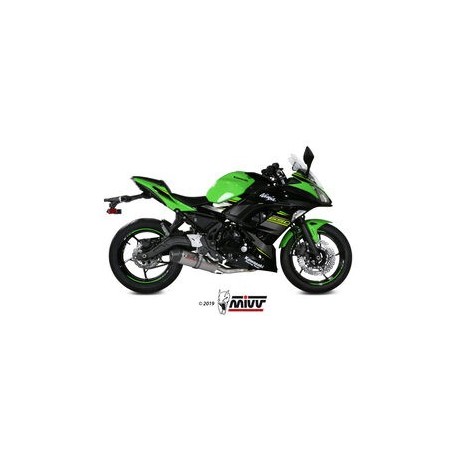 Ligne complète MIVV Oval titane/casquette carbone Kawasaki Z650