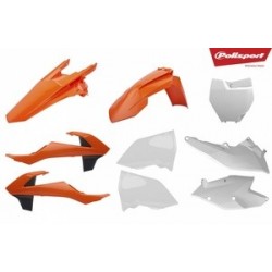 Kit plastique POLISPORT couleur origine (2018) orange/blanc KTM SX/SX-F