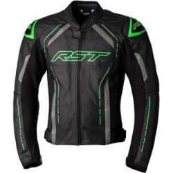 Veste RST S1 CE cuir noir/gris/vert fluo taille S