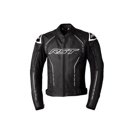 Veste RST S1 CE cuir noir/noir/blanc taille S