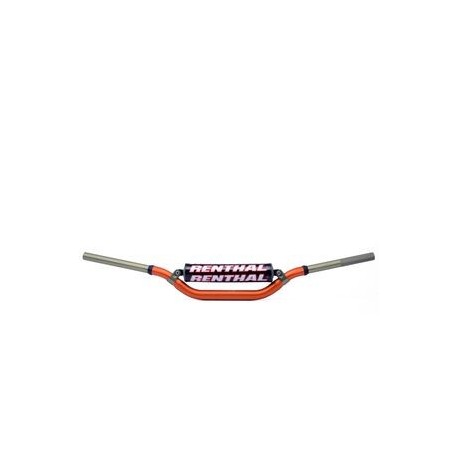 Guidon Ø28,6mm avec barre RENTHAL Twinwall replica Ricky Carmichael orange/mousse noire