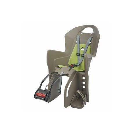 Siège enfant de vélo arrière POLISPORT Koolah FF fixation cadre - marron/vert