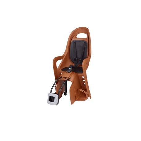 Siège enfant de vélo arrière POLISPORT Groovy Maxi FF fixation cadre - caramel/noir