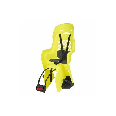 Siège enfant de vélo arrière POLISPORT Joy FF fixation cadre - jaune fluo/gris foncé