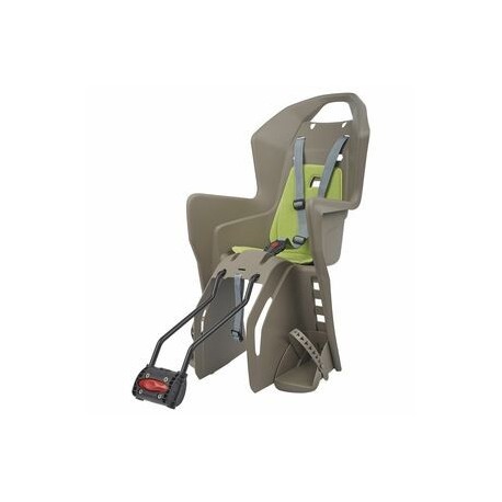 Siège enfant de vélo arrière POLISPORT Koolah 29" fixation cadre - marron/vert