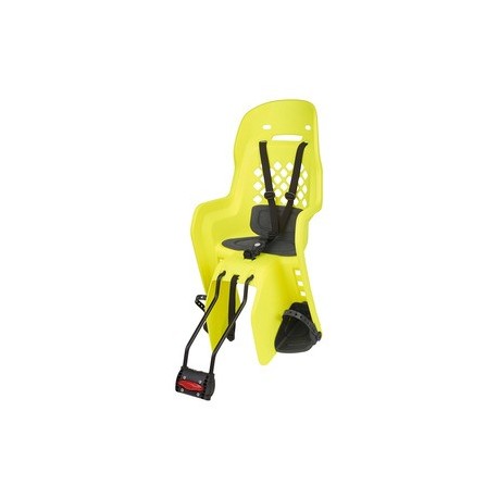 Siège enfant de vélo arrière POLISPORT Joy FF 29" fixation cadre - jaune fluo/gris foncé