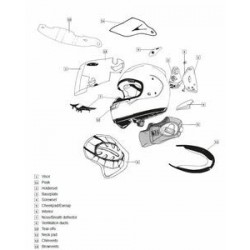 Coiffe chaser-x arai casque intégral 7mm