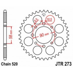 Couronne JT SPROCKETS acier standard 273 - 520