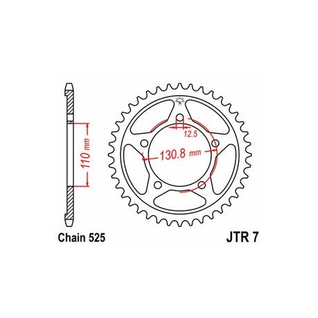 Couronne JT SPROCKETS acier standard 7 - 525