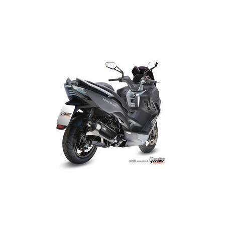 Ligne complète MIVV Urban inox silencieux inox brossé/casquette ABS noir Kymco Xciting 400