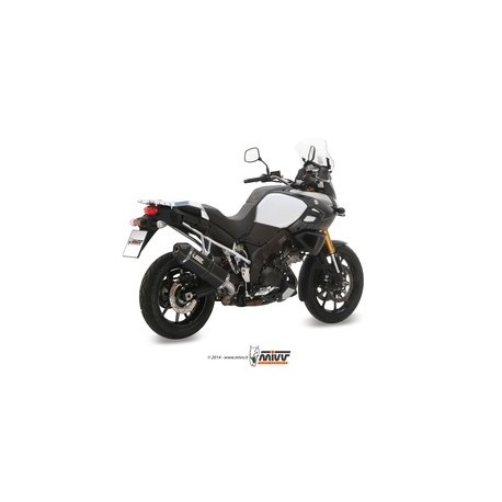 Silencieux MIVV Speed Edge inox brossé noir/casquette carbone Suzuki DL1000 V-Strom