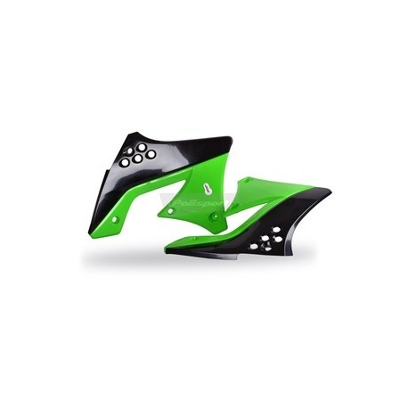 Ouïes de radiateur POLISPORT couleur origine noir/vert Kawasaki KX250F