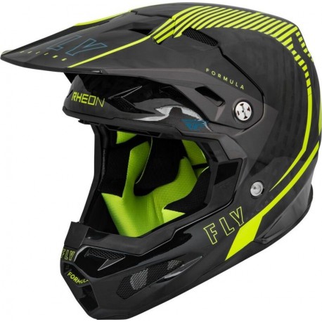 Casque FLY RACING Formula Carbone Tracer Jaune Fluo/Noir L