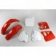 Kit plastique complet OEM 90 UFO - Rouge/Blanc