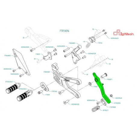 Ensemble leviers de frein LIGHTECH arrière FTRYA016