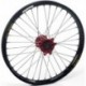 Roue avant complète HAAN WHEELS 21x2,15x36T jante noir/moyeu rouge/rayons argent/têtes de rayons argent